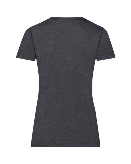 Fruit Of The Loom Black Ladies/ Lady-Fit Valueweight Short Sleeve T-Shirt (Pack Of 5) (Dark Heather)