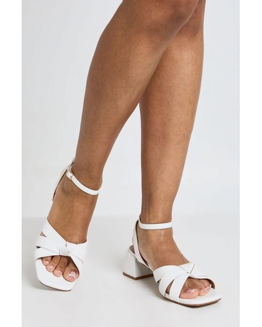 Boohoo White Wide Fit Weave 2 Part Heels
