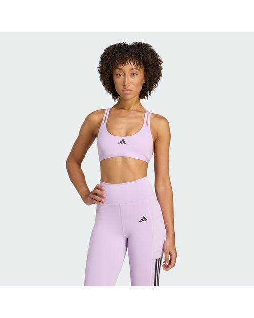 Adidas Originals Purple Aeroimpact Luxe Training Light-Support Bra