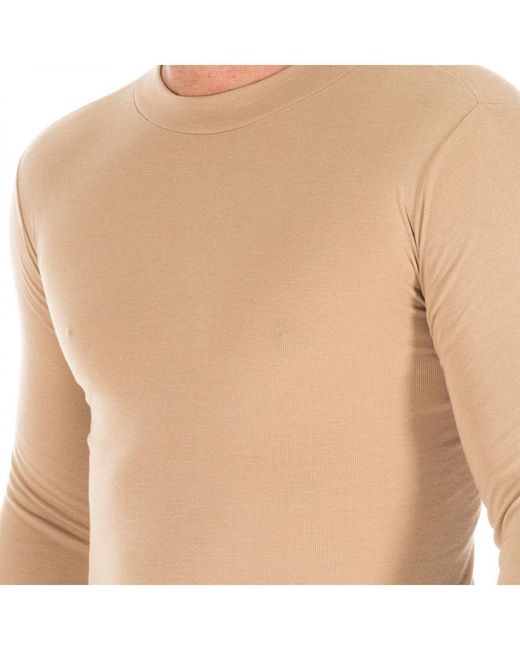 Kisses&Love Blue Long-Sleeved T-Shirt With Half-High Collar 1625-H for men