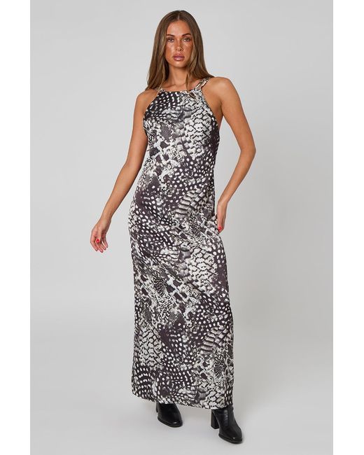Urban Bliss Multicolor High Neck Animal Dress Mono