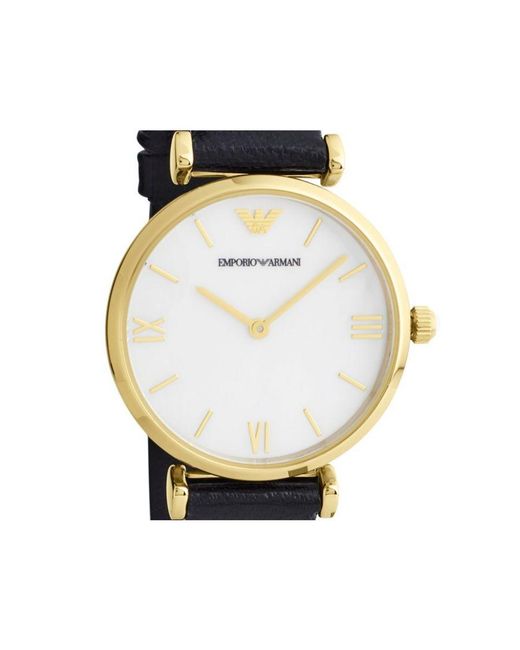 Emporio Armani Black Ar1910 Gp Mother Of Pearl Dial Strap