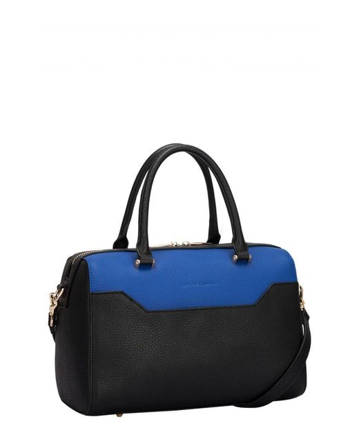 Smith & Canova Blue Two-Tone Leather Zip Top Grab Bag