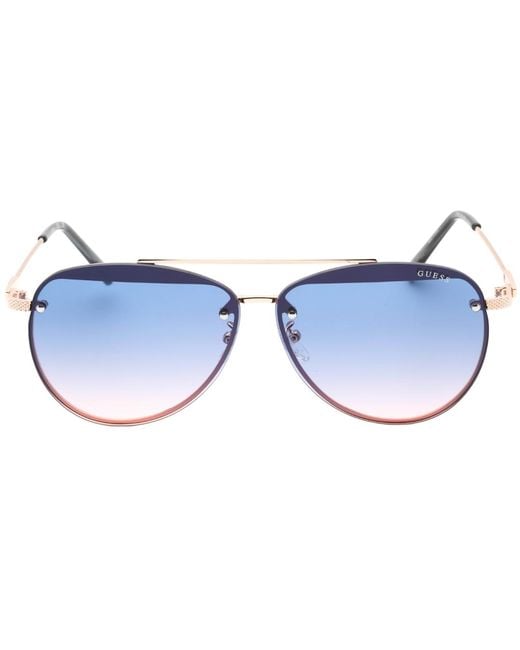 Guess Blue Gf0386 28W Rose Sunglasses Metal