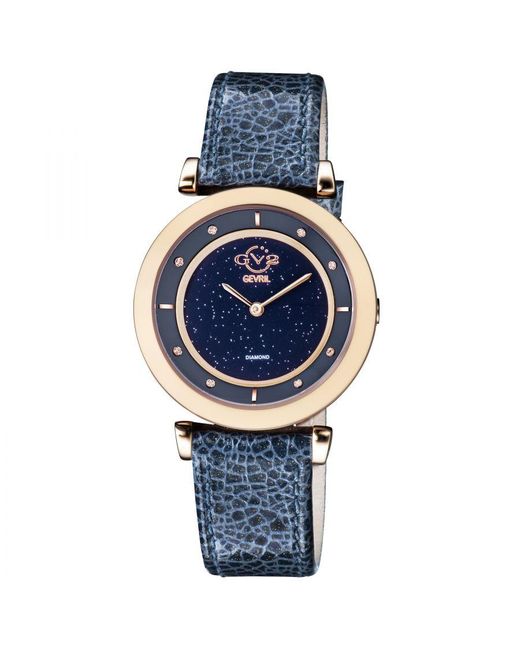 Gv2 Blue Lombardy Swiss Quartz Diamond Watch
