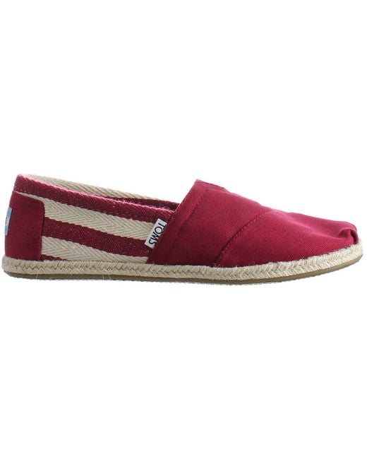 TOMS Red University Classic Alpargata Espadrilles Canvas