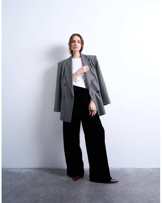 TOPSHOP White Velvet Tie Waist Jogger