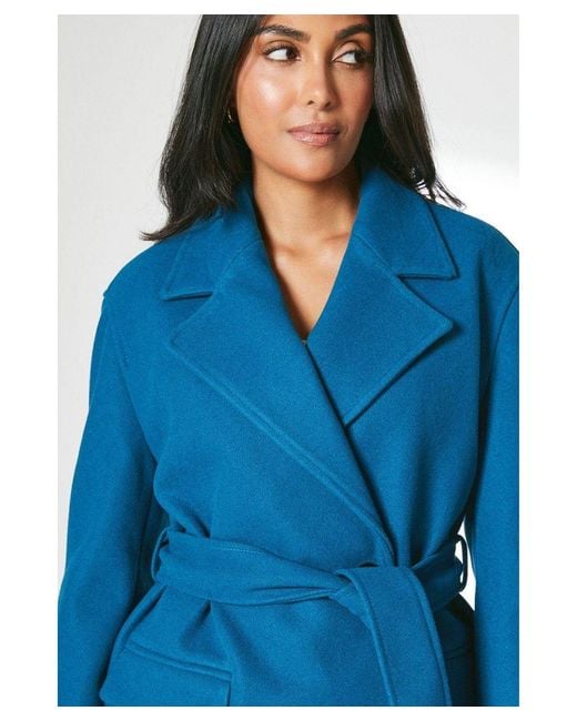 PRINCIPLES Blue Petite Double Breasted Maxi Coat