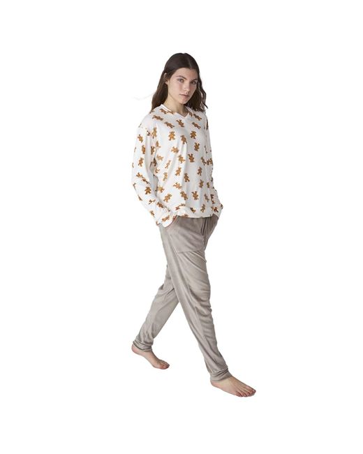 J&j Brothers Metallic Jjb4 Long-Sleeved Velvet Pajamas
