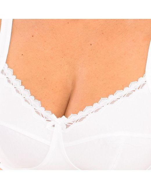 Dim White Microfiber And Cotton Wireless Bra 04H21