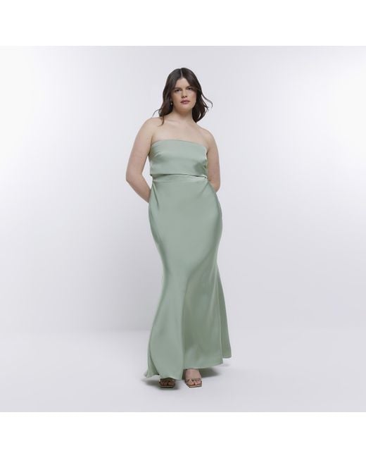 River Island White Maxi Dress Bridesmaid Bandeau