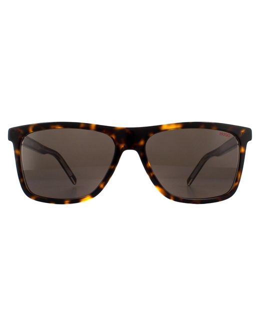 Boss Hugo Van Rectangle Mens Havana Crystal Brown Zonnebril voor heren