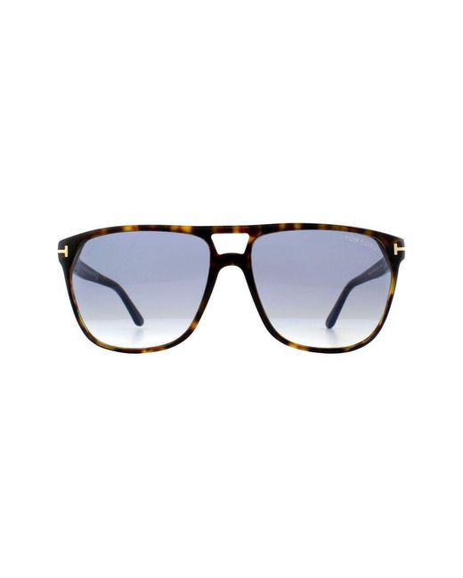 Tom Ford Blue Aviator Dark Havana Gradient Sunglasses for men