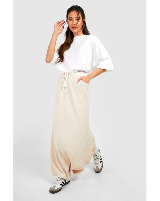 Boohoo Natural Waistband Detail Maxi Skirt
