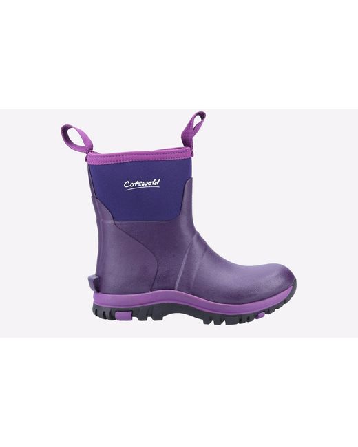 Cotswold Blaze Tpr+neopreen Dames Paarse Regenlaarzen in het Purple