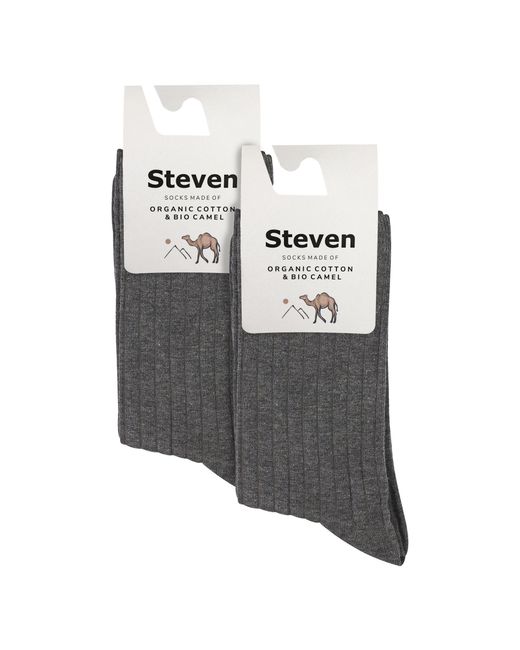 Steve Madden Gray 2 Pairs Ladies Organic Cotton Camel Wool Socks