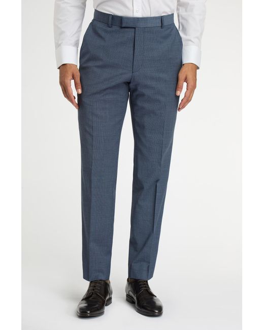 Racing Green Blue Regular Fit Trousers Wool for men