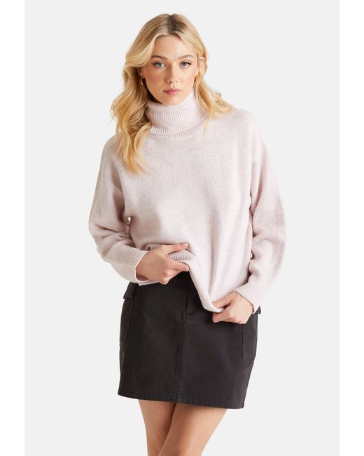 Urban Bliss White Charcoal Roll Neck Jumper