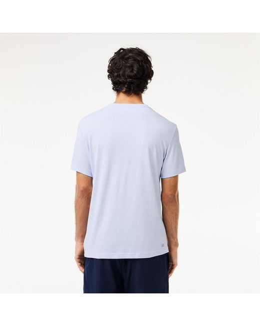 Lacoste White Dry Xxl Logo Sport T Shirt for men