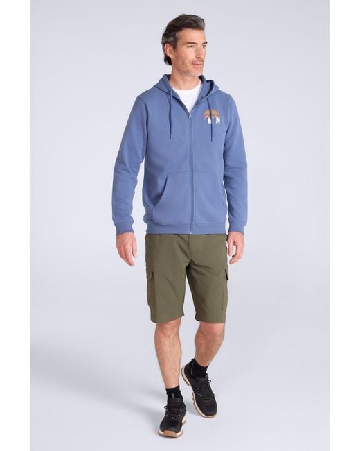 Mountain Warehouse Blue 'Circle Mountain' Full Zip Hoodie With Side Pockets Warm Cosy Pullover Cotton for men