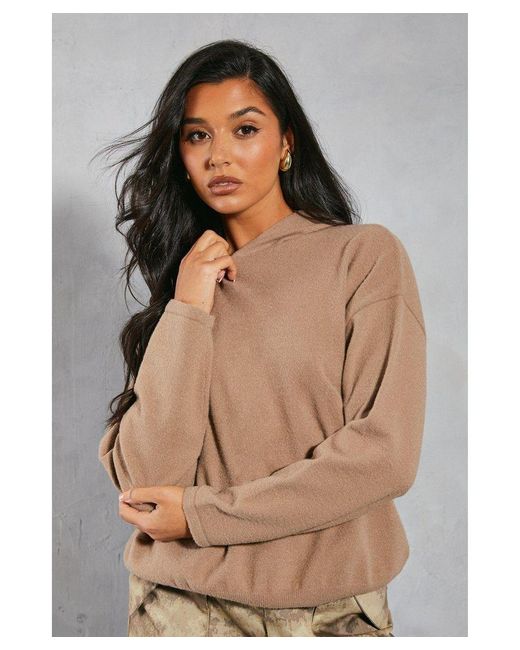 MissPap Brown Premium Oversized Soft Knit Hooded Jumper