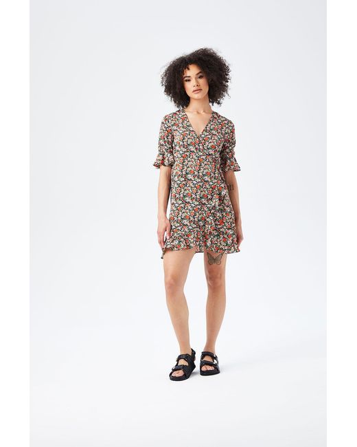 Urban Bliss White Floral Wrap Dress