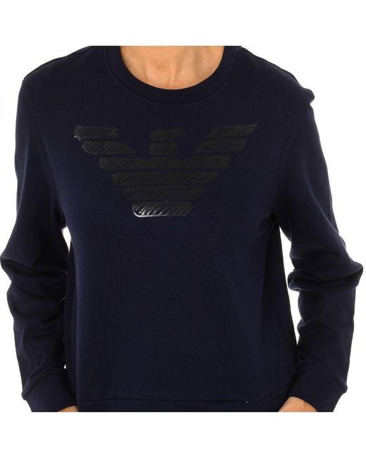 Armani Blue S Long-sleeved Round Neck Sweater 7v5m75-5j42z Cotton