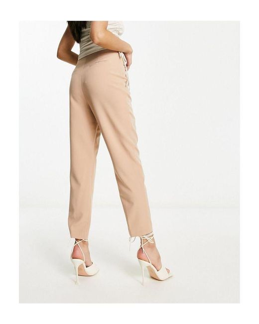 Miss Selfridge White High Waist Tapered Trouser