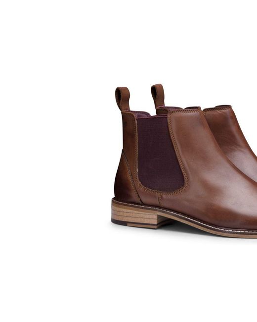 London Brogues Brown Chestnut- Leather Classic Chelsea Boots for men