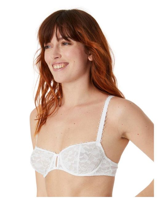 Maison Lejaby White Miss Top Unpadded Demi-Cup Bra