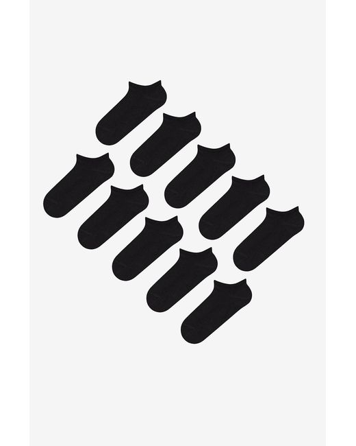 Penti Black 10-Pack Cotton Crew Socks