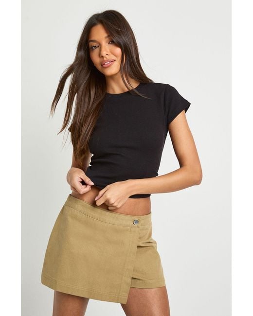 Boohoo Black Basic Rib Short Sleeve Fitted Top
