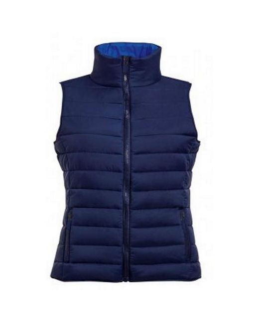 Sol's Blue Ladies Wave Padded Water Repellent Bodywarmer/Gilet