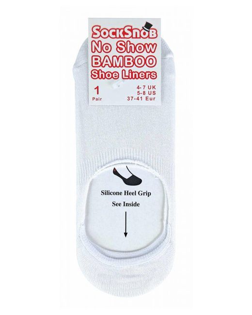 Sock Snob Black 6 Pack Ladies Bamboo Liner Ankle Socks With Grip