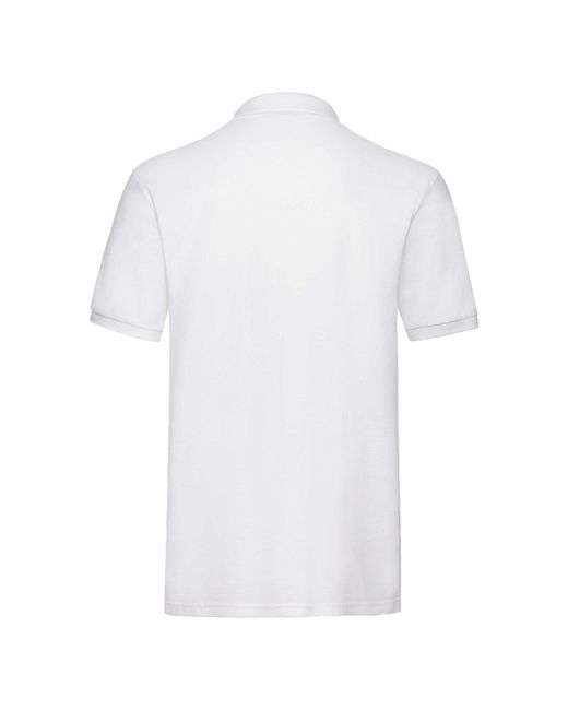 Fruit Of The Loom White Premium Short Sleeve Polo Shirt for men