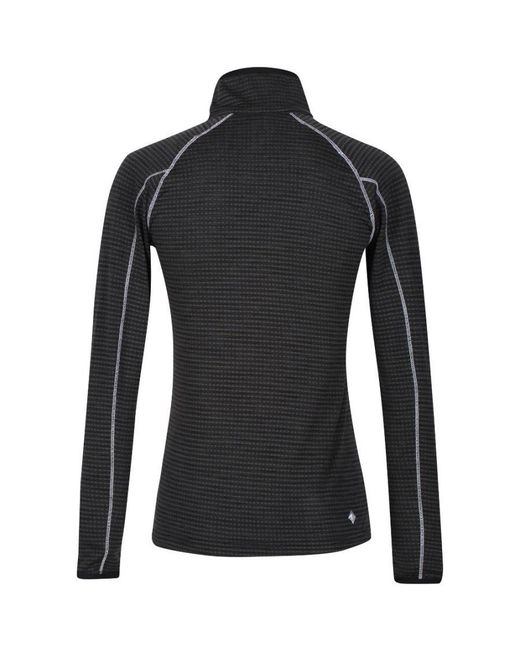Regatta Black Ladies Yonder Half Zip Long Sleeve Moisture Wicking Top