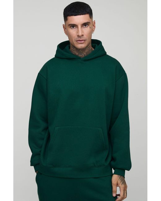 BoohooMAN Green Tall Basic Oversized Over The Head Hoodie for men