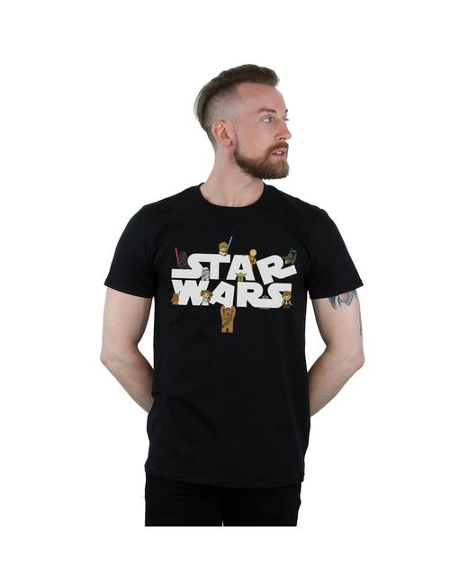 Star Wars Black Kiddie Logo T-Shirt Cotton for men