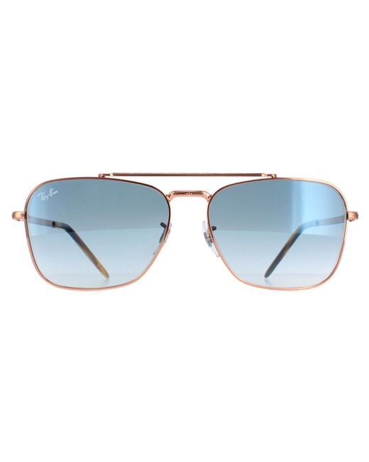 Ray-Ban Blue Square Rose Gradient Rb3636 New Caravan Metal