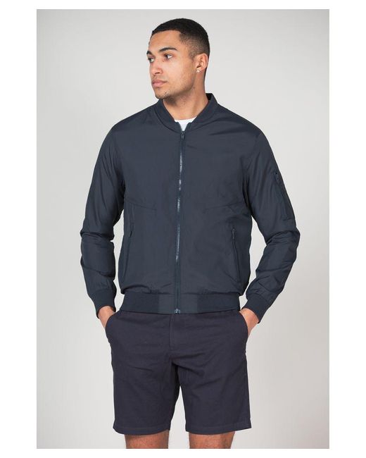 French Connection Blue Technical Bomber Jacket for men