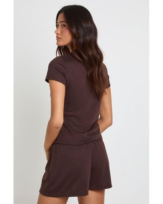 Boohoo Purple Slub Drawstring Shorts
