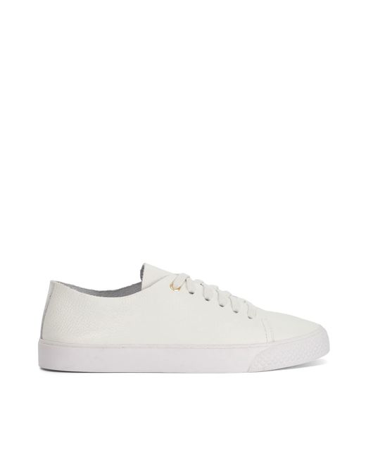 Dune White Ellvie Leather Trainers