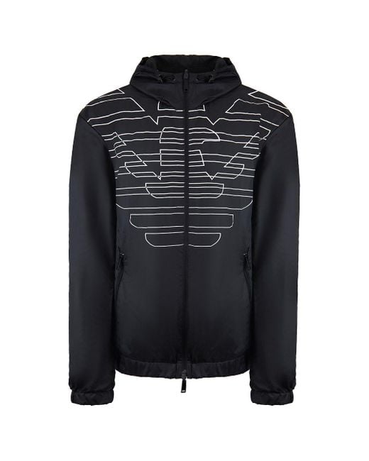 Armani Black Emporio Logo Reversible Jacket for men