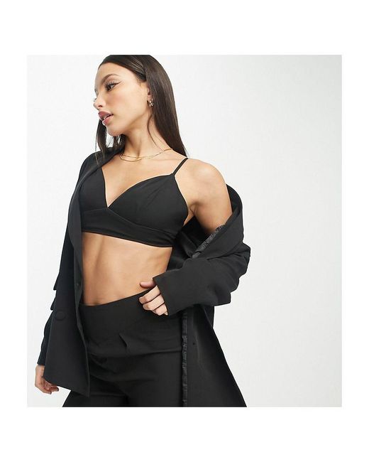 UNIQUE21 Black Tall Bralet Co Ord