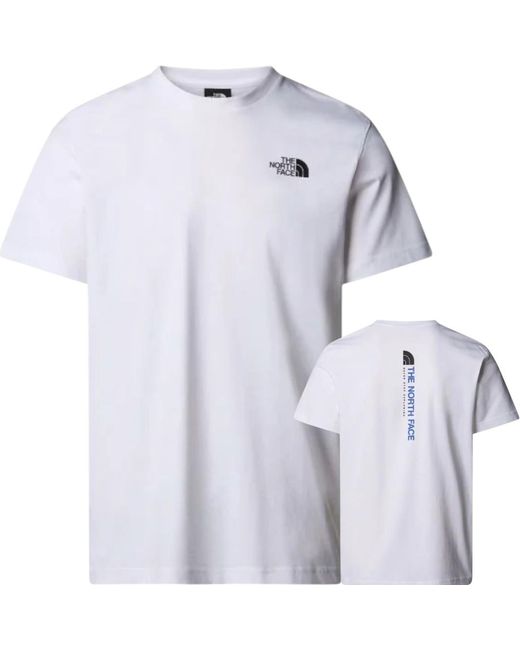 The North Face White Vertical Logo Ss T-Shirt Cotton for men
