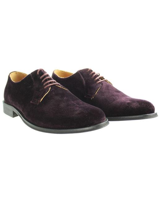 Hackett Black Derby Dark Shoes Velvet for men
