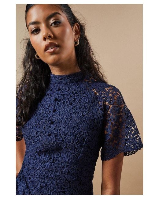 Lace Oasis High Neck Dress Dresses Occasion Sequin Lace High Neck