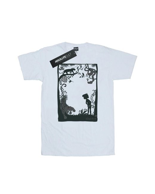 Disney White The Jungle Book Silhouette Poster T-Shirt Cotton for men