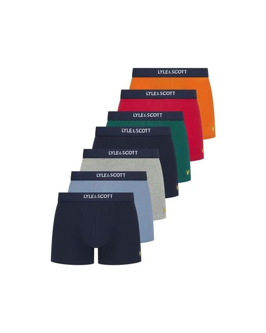 Lyle & Scott Blue And Topaz 7Pk for men