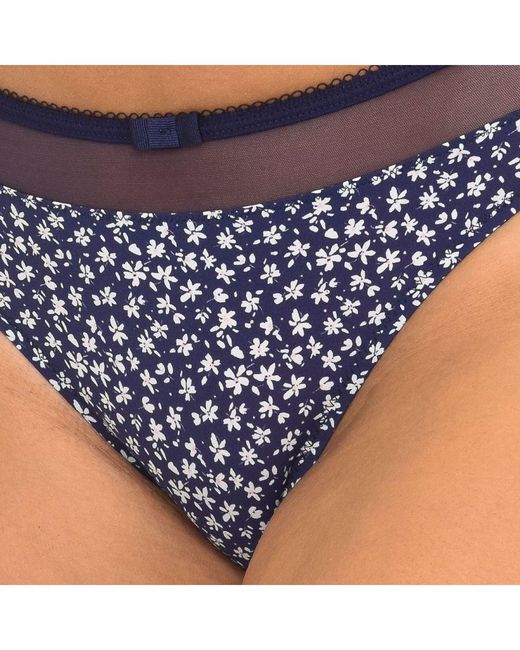 Dim Blue Elastic Fabric Panties D4D58